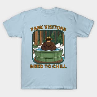 Bigfoot soaking in an outdoor hot tub. T-Shirt